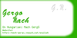 gergo mach business card